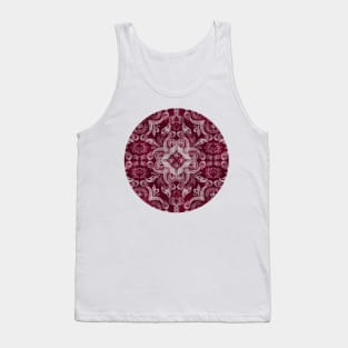 Dark cherry red dirty denim textured boho pattern Tank Top